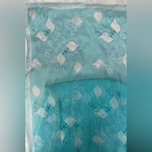 Aqua blue super light silk scarf